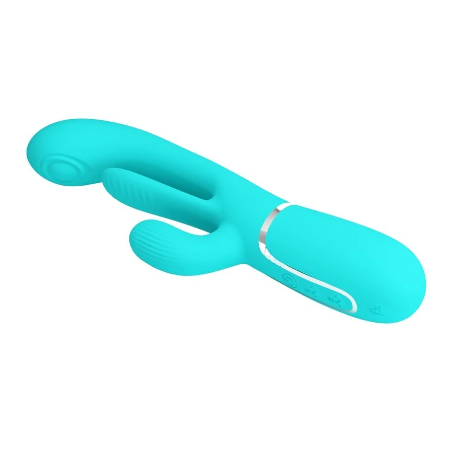 PRETTY LOVE - SHANIA TRIPLE RABBIT VIBRATORE MULTIFUNZIONE 3 IN 1 BLU